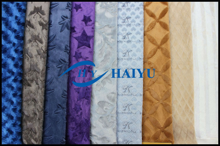 100% poly warp knitted golden velvet with one side brushed fabric