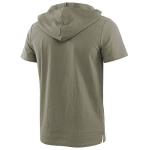 2021 Summer Causal Loose Solid Hooded Lace Up Short Sleeve T Shirt For Men