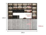 2.5M Living Room Display Cabinet Glass Corner Display Units For Living Room