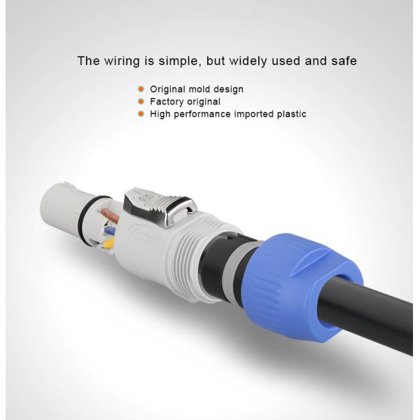CNLINKO IP68 Waterproof 3 Pin Adapter Connector Plastic Shell Cable Plug Socket M24 3 Pole Wire Connector