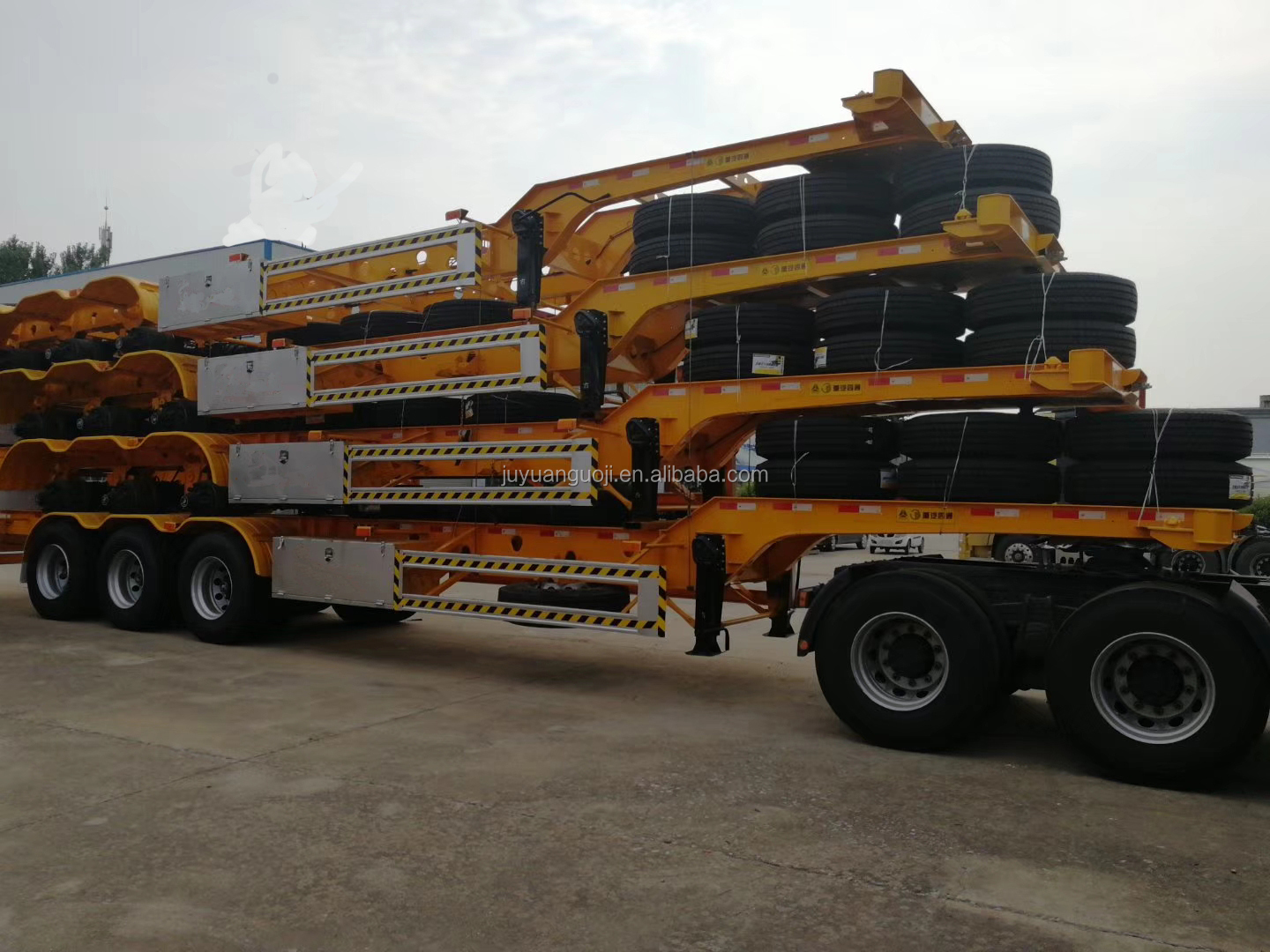 Skeleton Container Semi Trailer EAST 20ft 40 Ft for Car Trailer Tires 235/75R15/2