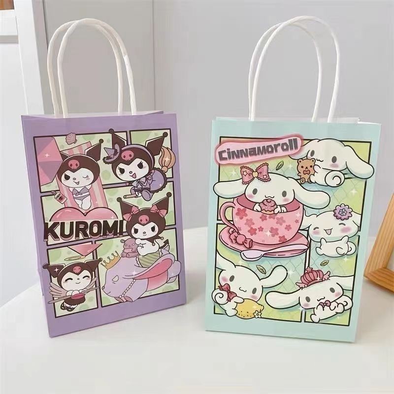 Eco Friendly Custom Cute Cartoon Accessories Paper Bags with Innovative Twisted Paper Handles