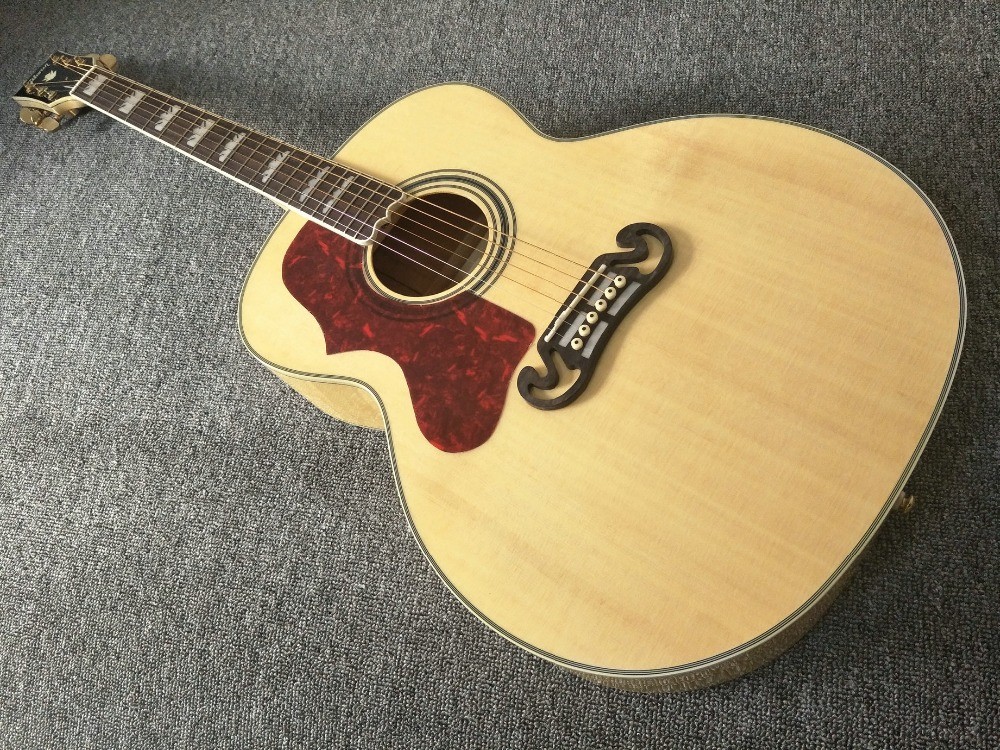 Left hand Acoustic Guitar 43 inches SJ200 Maple Acoustic Guitar Back / Side Tiger Stripes
