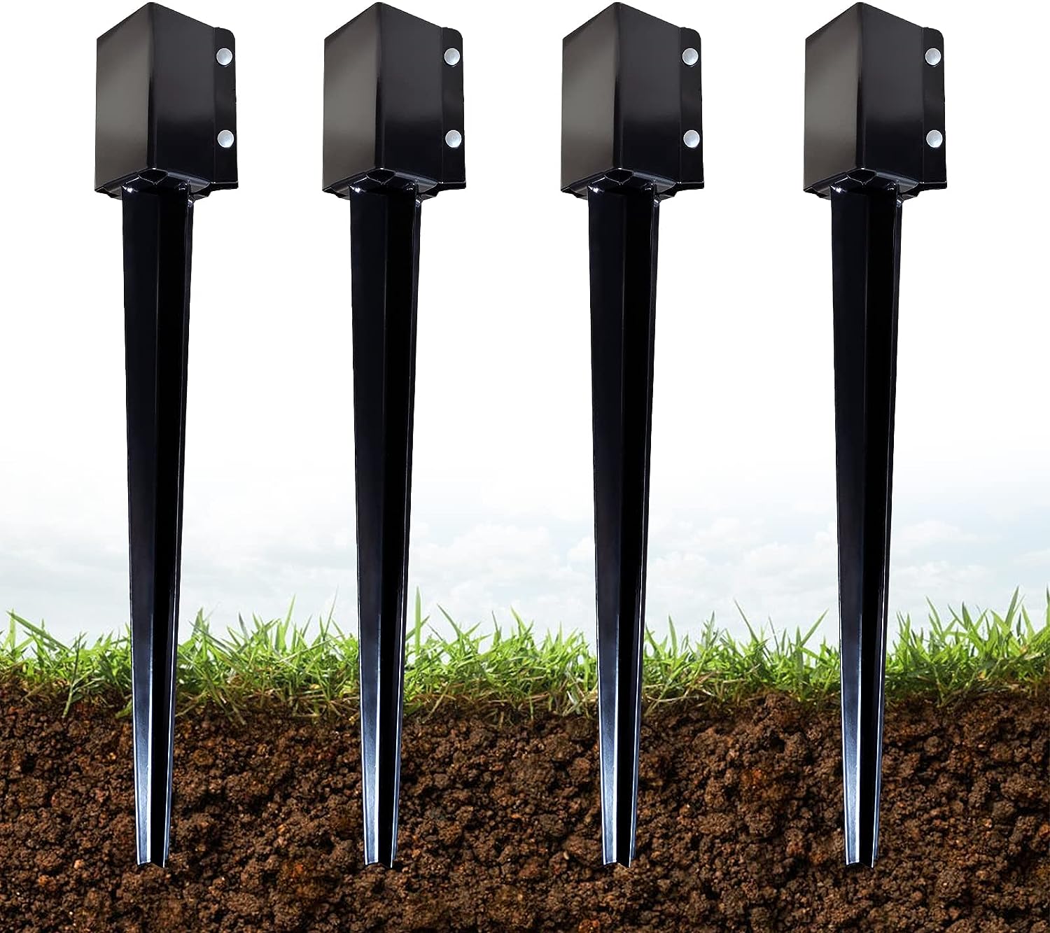 Powder Coating 6x6 Fence Post Anchor Ground Spike for Heavy Duty Machining Efficiency