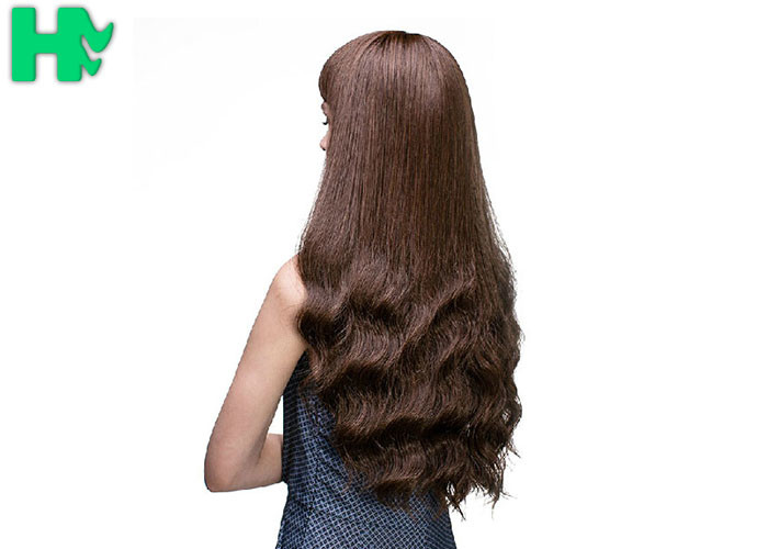 Natural Looking Young Girl Wave Brown Wig With Bangs 26 Inch Length