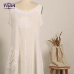 Irregular women sleeveless one piece fashion boutique white dress China