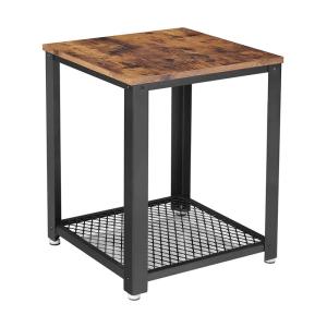 Wholesale Oem Small Brown Industrial Style Nightstand Wood And Metal from china suppliers
