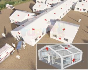 Wholesale Durable 0.9mm PVC Tarpaulin Inflatable Temporary Shelter / Disaster Relief Tents from china suppliers