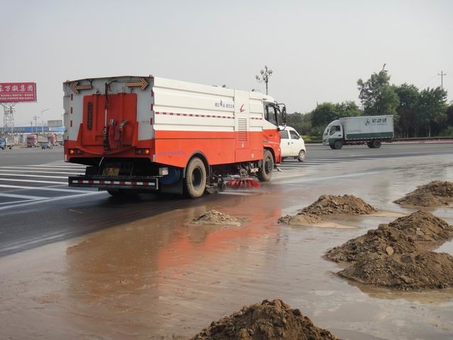 china 10 tons garbage street sweep cleaning truck with high pressure washing system