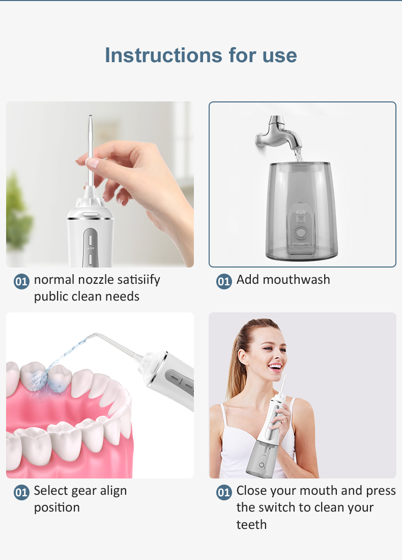Cordless 350ml Portable Dental Water Flosser Jet For Festival Gift Giving