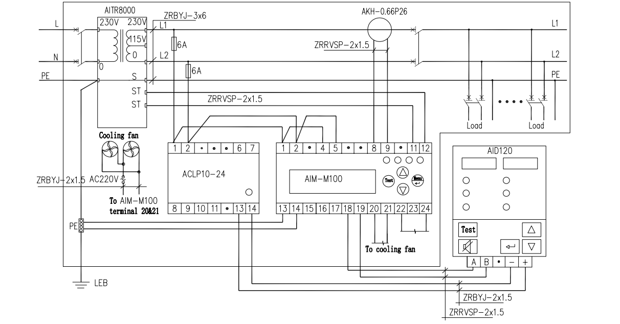 RS485 Hospital Isolated Power System Centralized Alarm Display Device AID10