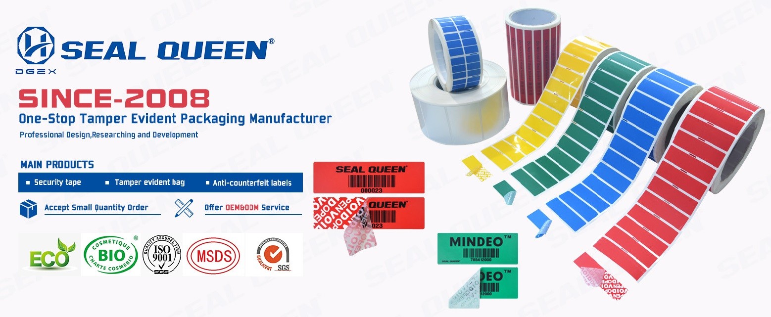 Plain Warranty Open Void Self Seal Packing Tamper Evident Security Label For PE Bag