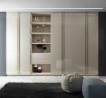 SS304 White Wine Rack Living Room Display Cabinet With Clear Glass Door