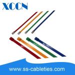 Electrical Plastic Coated Stainless Steel Cable Ties SS201 Metal Material