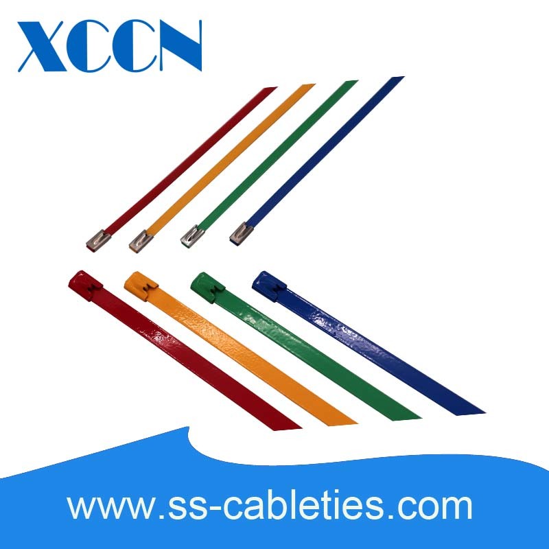 Thick Zip Plastic Coated Stainless Steel Cable Ties 10x0.25x650mm Color Customized
