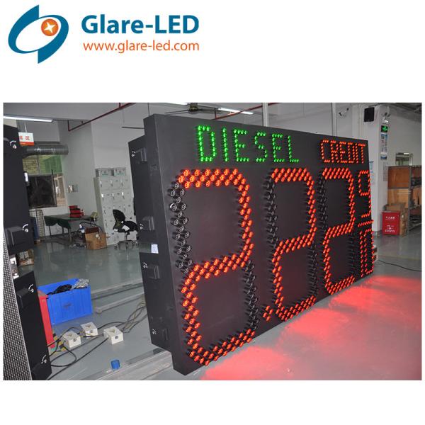 110 230VAC 60inch Red Amber Green Blue White Oil Led Gas Display For Petrol