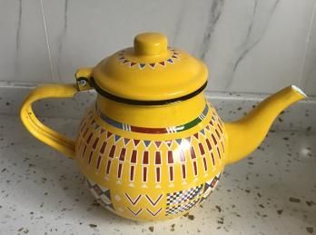 Sports Theme Enamel Teapot Set Arabic Style Enamelware Colorful Turkish Tableware