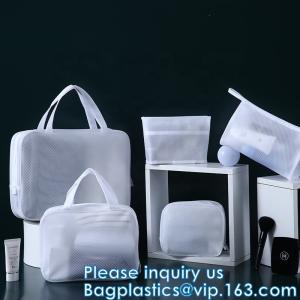 Wholesale Frosted EVA Cosmetic Tote Bag Travel Toiletries Bags Waterproof Makeup Organizer Pouches With Handle from china suppliers