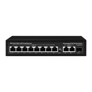 Wholesale 120W Unmanaged POE Switch 8 PoE 10/100/1000Mbps + 2 LAN 10/100/1000Mbps + 1SFP 100/1000M from china suppliers