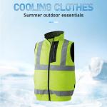 Fluorescent Reflective Fan Cooling Vest Double Fan Hi Vis Shirts