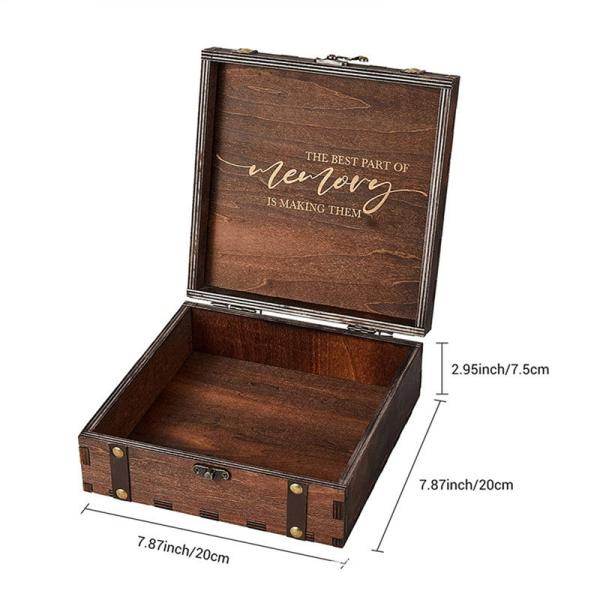 Wooden memory box with personalized acrylic lid - Wedding Bridal Party gift box
