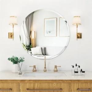 Wholesale Magnifying Round Mirror for Bathroom Wall 24'' Frameless Oval Beveled Polished Unique from china suppliers