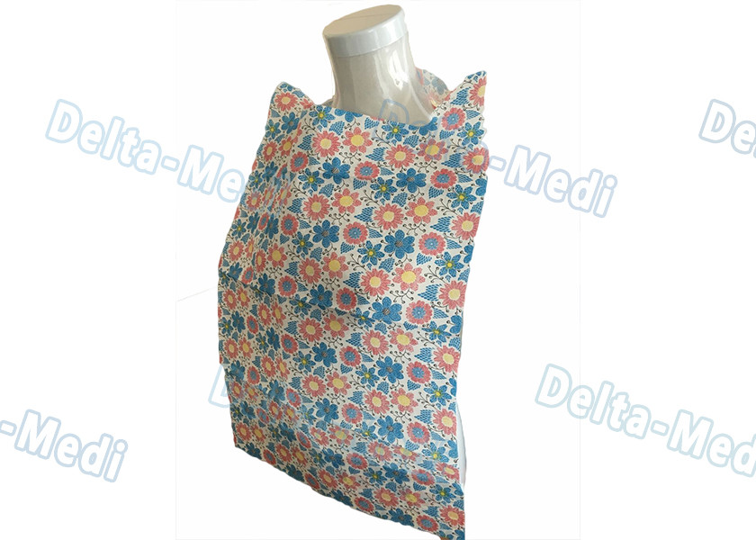 Light Blue Waterproof Disposable Patient Bibs , Adults Custom Disposable Bibs With Pocket