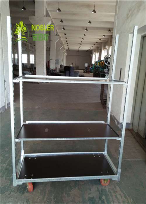 Plywood Metal Flower Trolley Hot Galvanized Adjustable