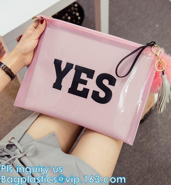 printed OEM logo slider zip lock bags, Slider Undergarment Bag With Lock, vinyl pvc A4 file bag with slider k