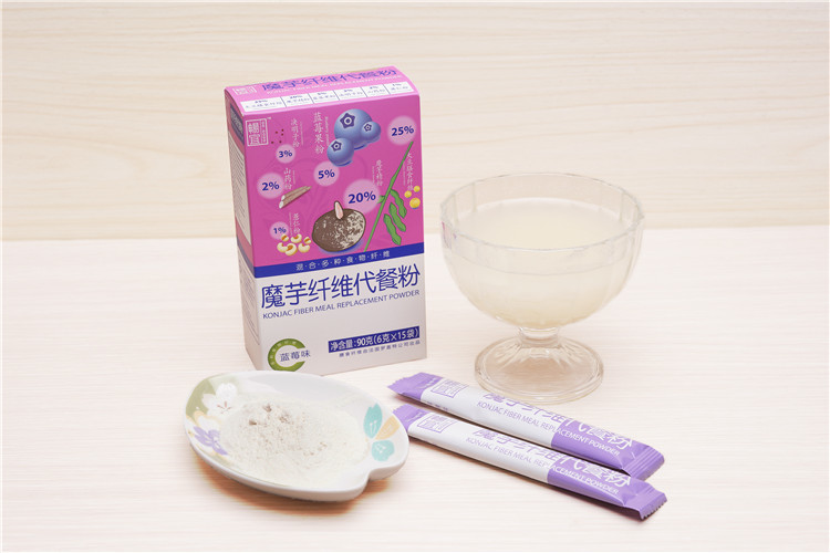Blueberry Flavor Meal Substitute Powder , Konjac Fiber Powder Natural Supplements