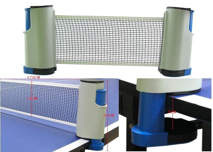 Logo Printed Retractable Portable Table Tennis Net And Post Size 175*19cm