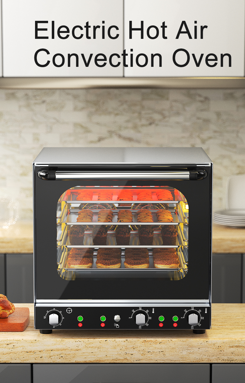 Adjustable Steam Feature Electric Convection Oven 690x635x500mm for Commercial