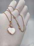 Women'S Natural Diamond Heart Pendant 18K Gold 45cm Length With Handmade