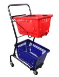 Steel New Supermarket Shopping Cart With Grocery Load Of 100kg