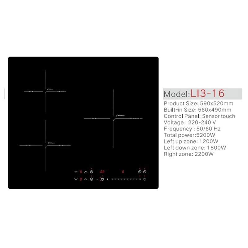 240V Outlet Free Standing 3 Burner Glass Stove