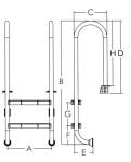 1.2mm Stainless Steel Swimming Pool Ladder