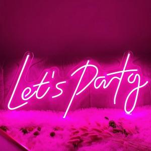 Wholesale Party Decor RGB Handmade Neon Sign Transparent Acrylic Lets Party Neon Sign from china suppliers