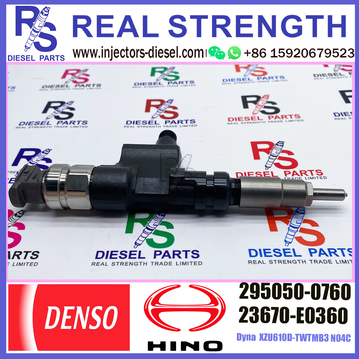 Diesel common rail injector 295050-0760 for HINO N04C 23670-E0250 23670-E0380 23670-E9260