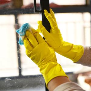 Wholesale Flocklined Kitchen Rubber Gloves Waterproof Household Cleaning Latex Gloves from china suppliers