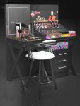 Black Skin Care Cosmetic Shop Furniture , Beautiful Makeup Display Stand For