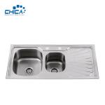 Silver-white Color Double Bowl Kitchen Sink SUS304 Stainless Steel Kitchen Sink