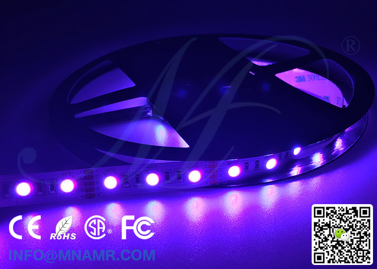 Wireless IR RF Wifi Remote Control LED Strip Lights 12V 24V 15watts Changeable Color RGB and Cold White Holiday Lighting