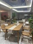 Modern Nordic Teak Wood Aluminium Garden Sofa Dining Set
