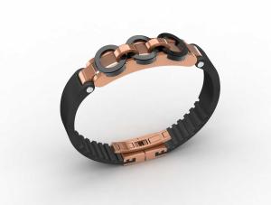 Wholesale Top Quality Europe Fashion Stainless Steel Genuine Leather Silicone Bangle Bracelet ADB53 from china suppliers