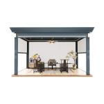 Aluminum Alloy Electric Flip Louver Pavilion The Outdoor Shade is Durable And