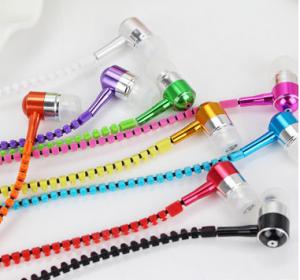 Wholesale 2017 best sellers metal earphone mobile-phone headphone zipper earphone fashion gloden headphone from china suppliers
