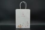 Customized Personalized Paper Bags White Kraft Bags With Handles Twisted FSC