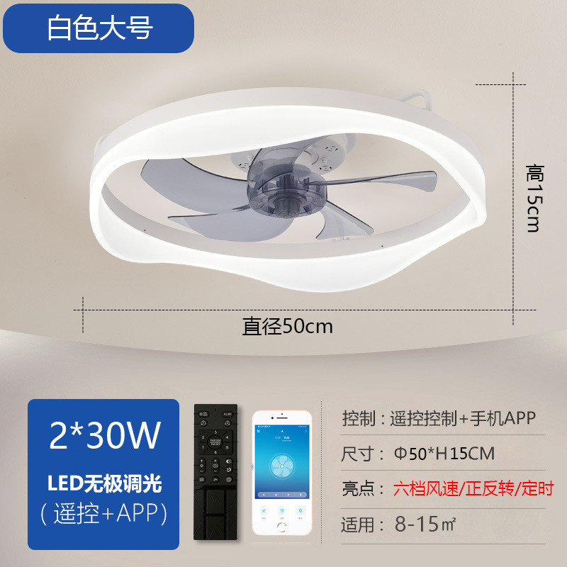 Modern LED Ceiling Fan Lamp for Bedroom with Mute Frequency Conversion 110V-220V Japanese American Regulations Iron Wood Body