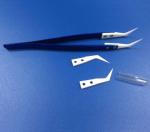Ceramic Heat Resistant Tweezers Stainless Steel Non Conductive Elbow Forceps