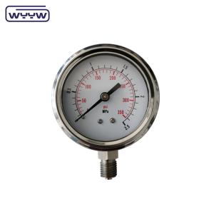 Wholesale 60mm dial size oil filling stainless steel pressure gauge with high quality pressure gauge WYYW from china suppliers